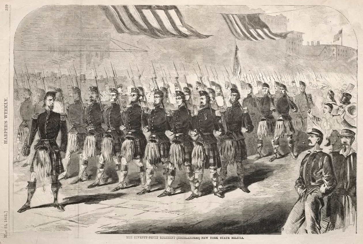 Det 79. Regiment Highlanders New York State Militia, 1861. af Winslow Homer