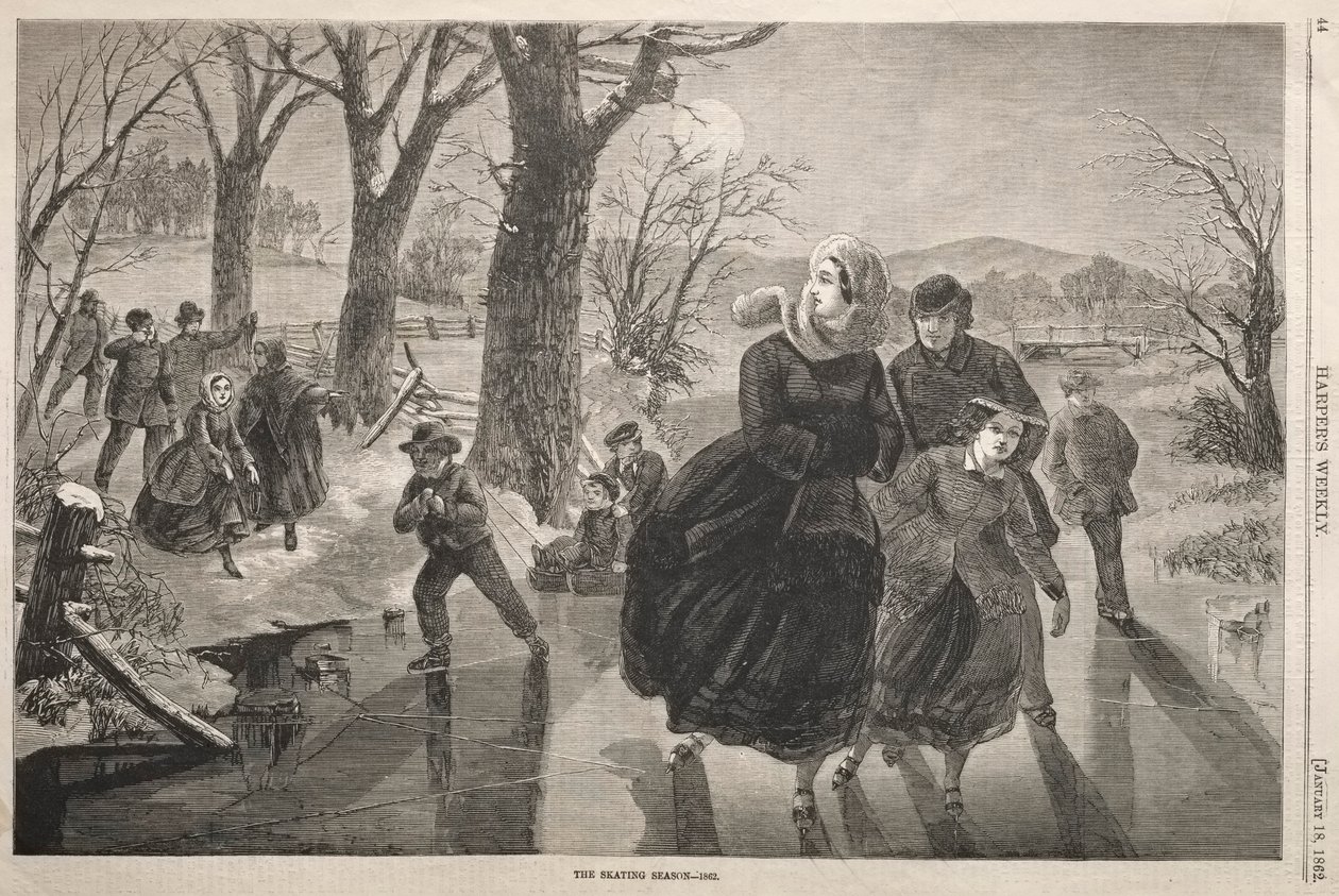 Skøjtesæsonen - 1862, 1862. af Winslow Homer