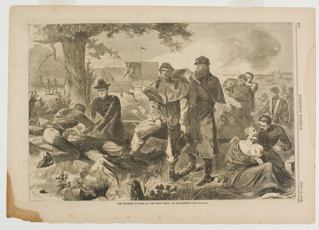 Kirurgen på arbejde bagved under en forlovelse af Winslow Homer