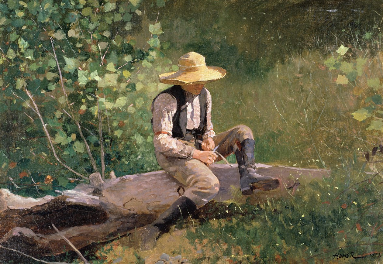 The Whittling Boy, 1873 af Winslow Homer