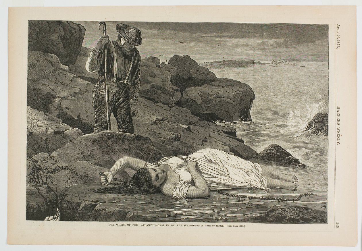 Vraget af "Atlantic" - kastet op af havet af Winslow Homer