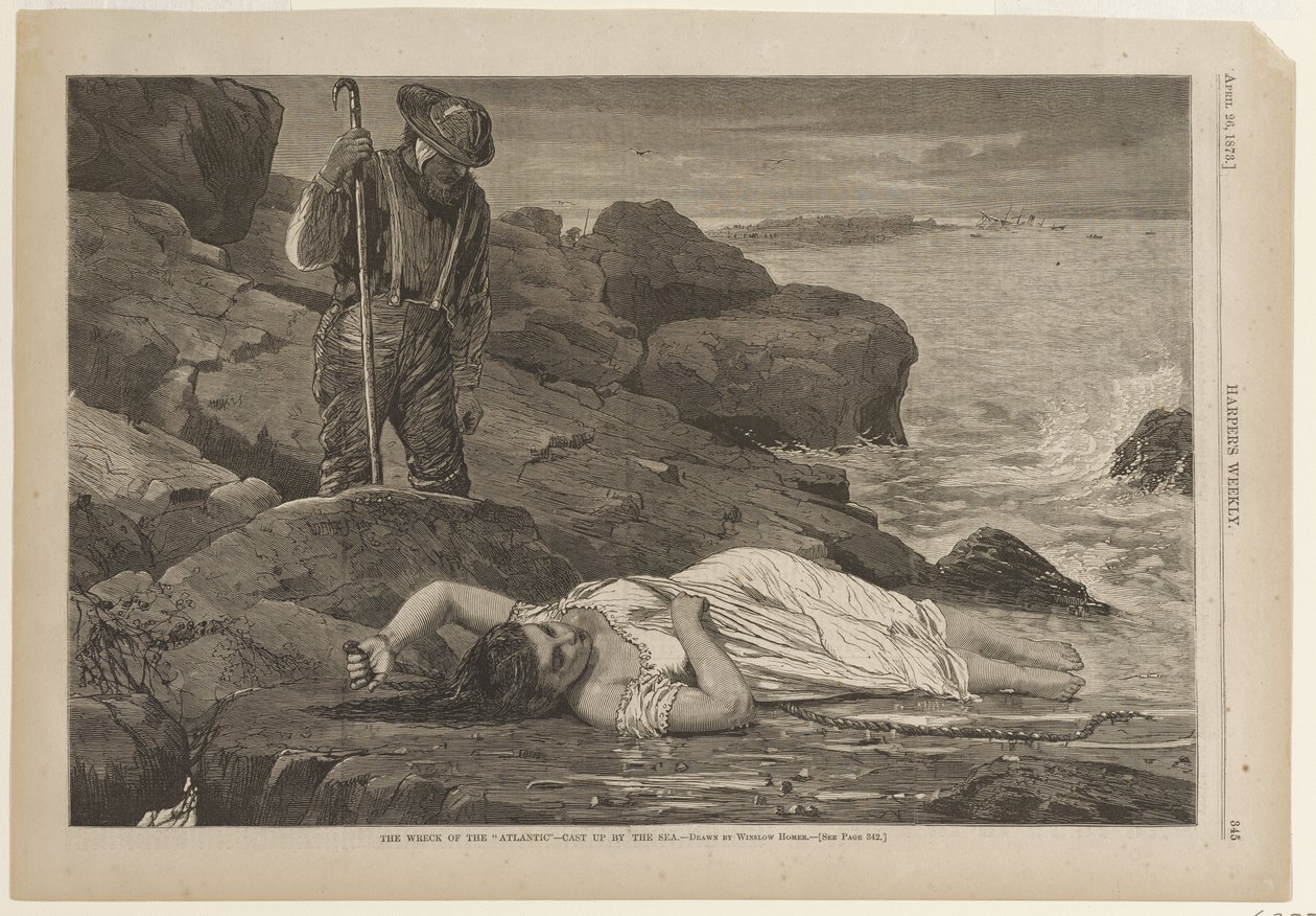 Skibsvraget »Atlantic« – skyllet op på stranden af Winslow Homer