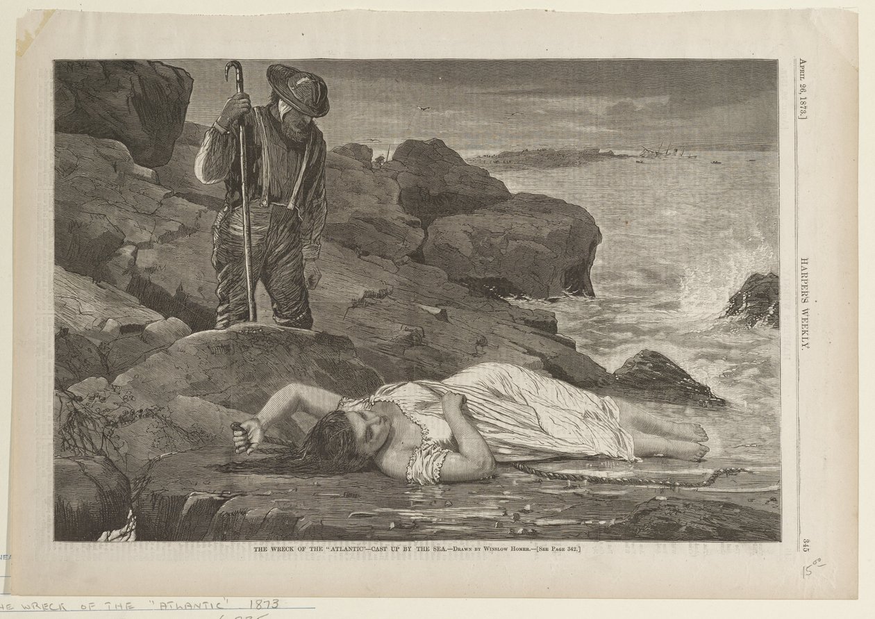 Vraget af Atlantic kastet op af havet af Winslow Homer