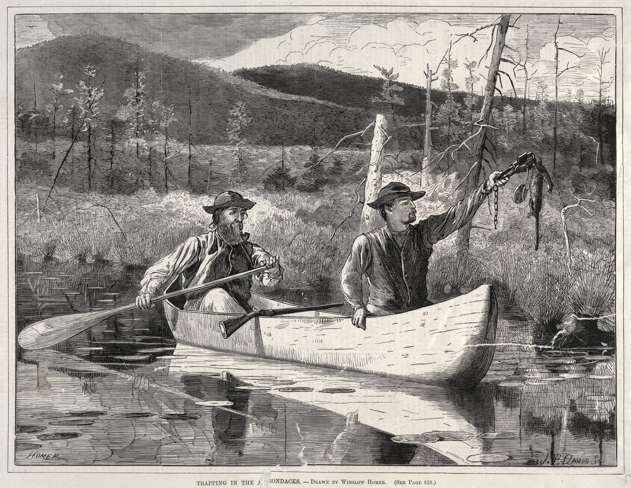 Fældefangst i Adirondacks af Winslow Homer