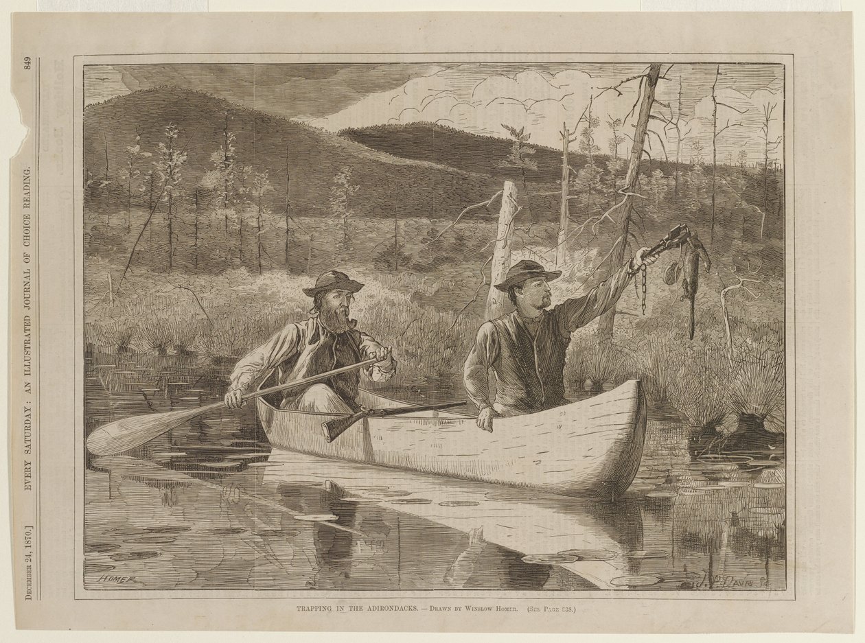 Fangst med fælder i Adirondack-bjergene af Winslow Homer
