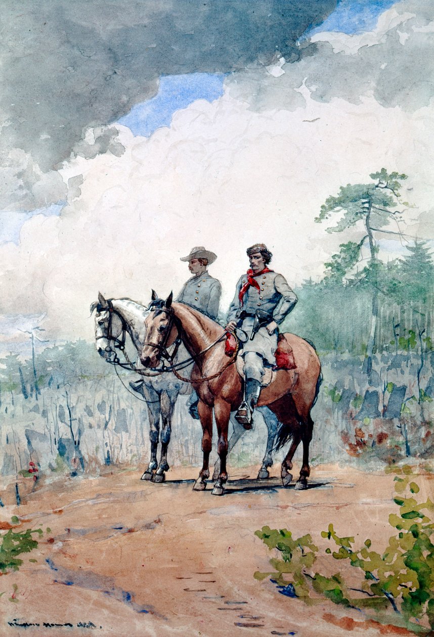 To forbundsspejdere, 1887 af Winslow Homer