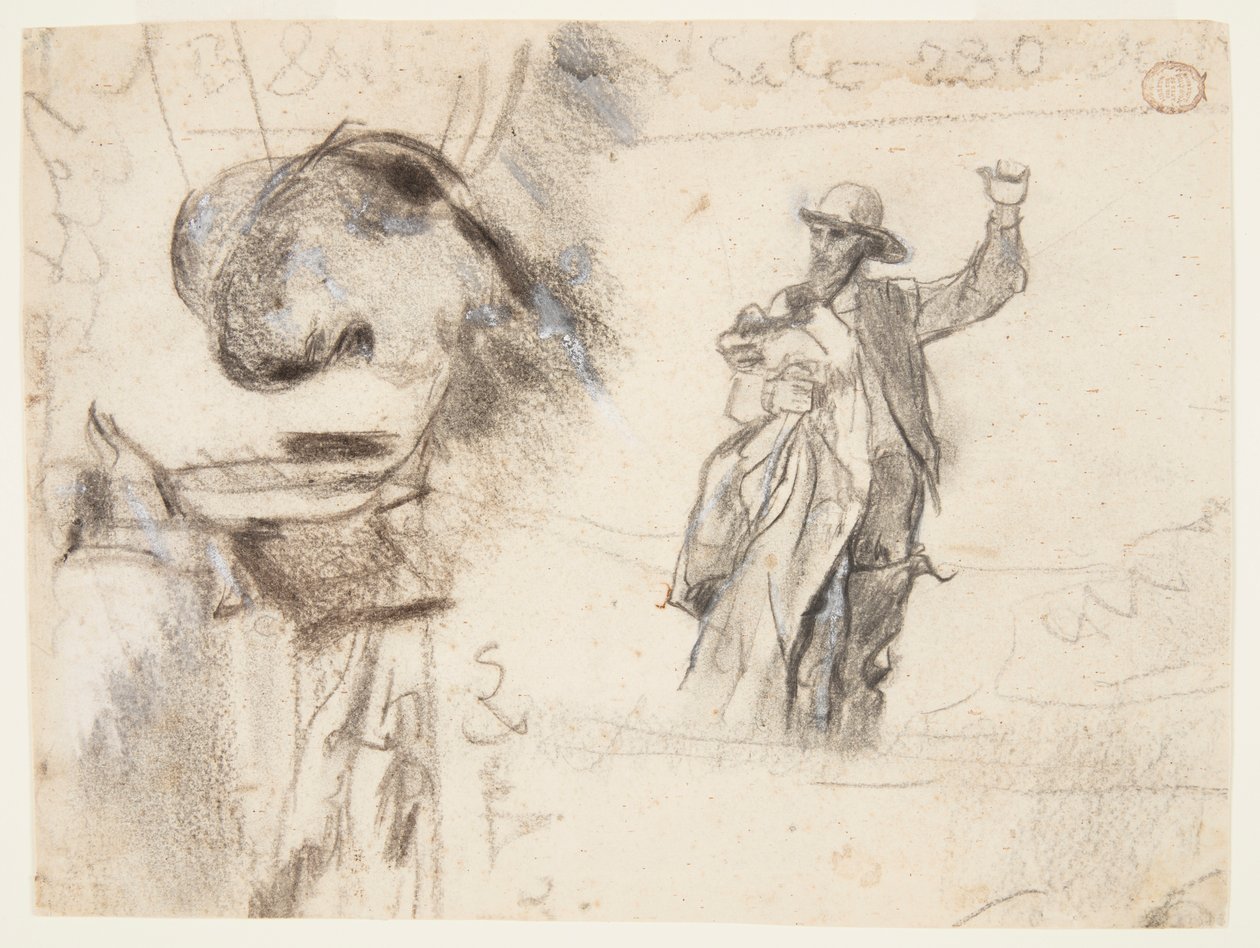 To studier af en sømand med løftet arm af Winslow Homer