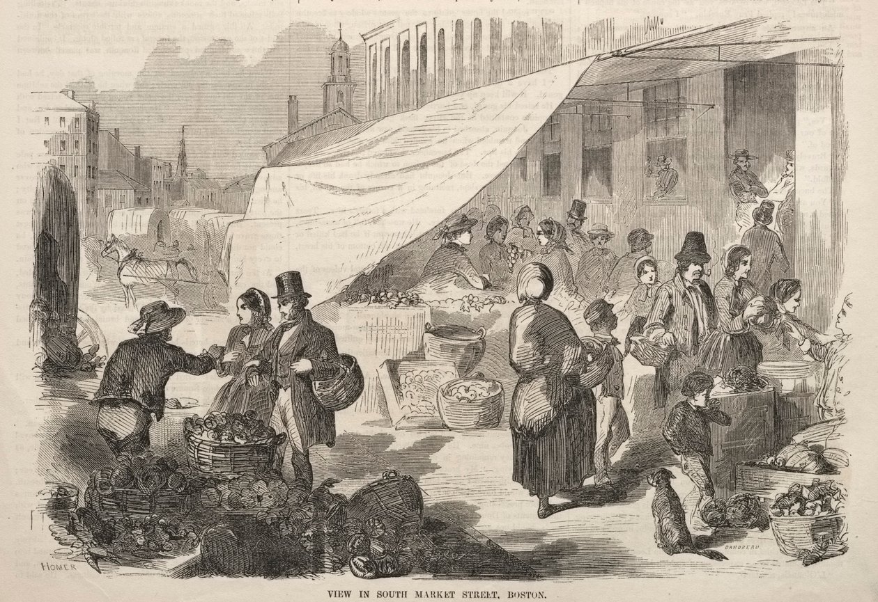 Udsigt i South Market Street, Boston af Winslow Homer