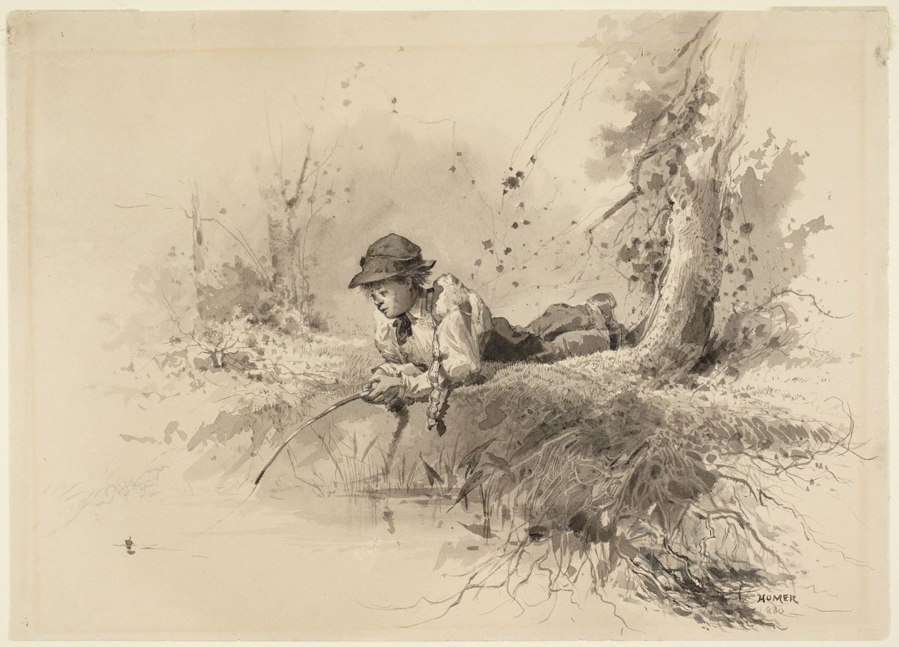 Venter på bid af Winslow Homer