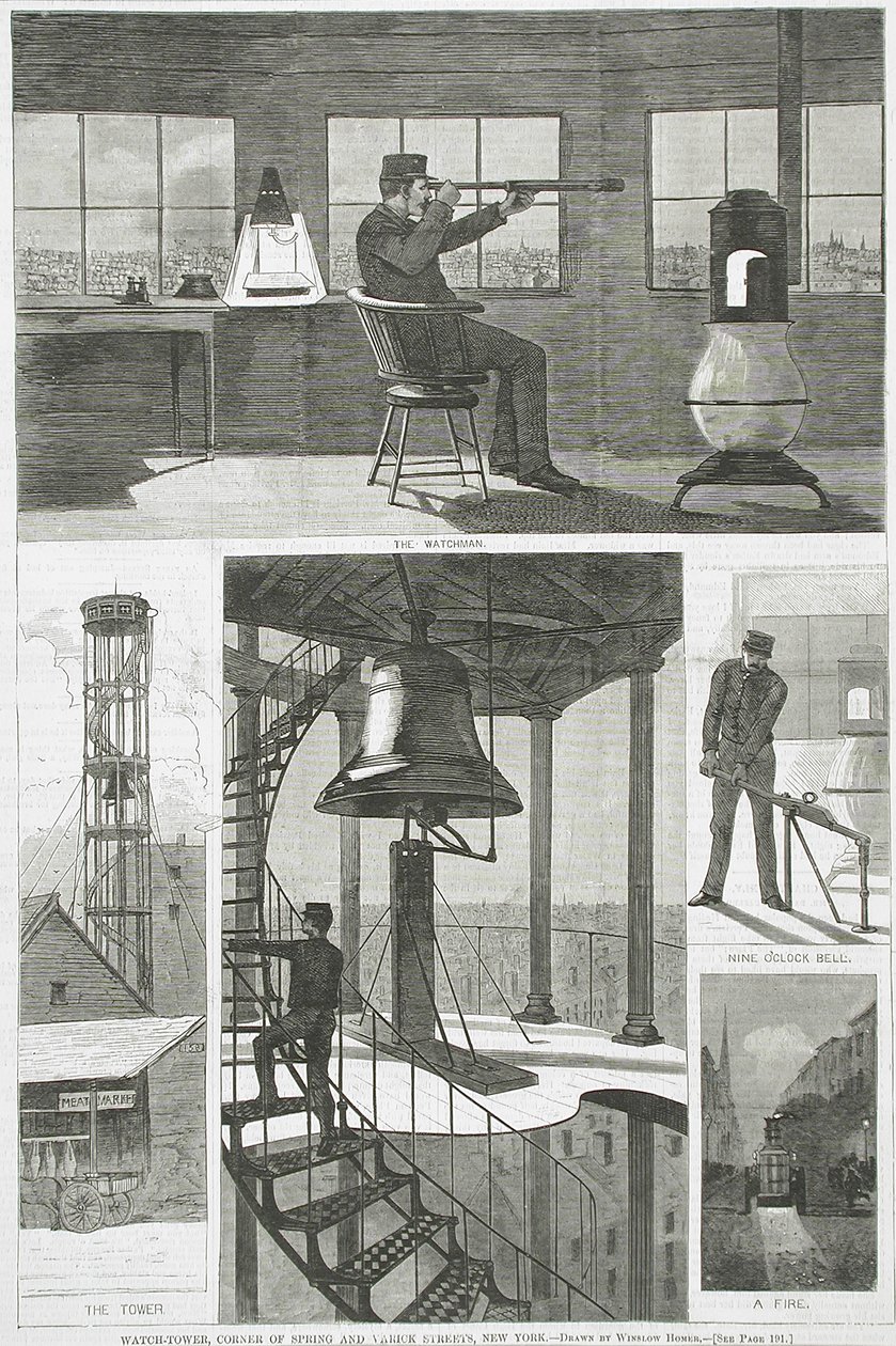 Watch-Tower, hjørnet af Spring Street og Varick Street, New York af Winslow Homer