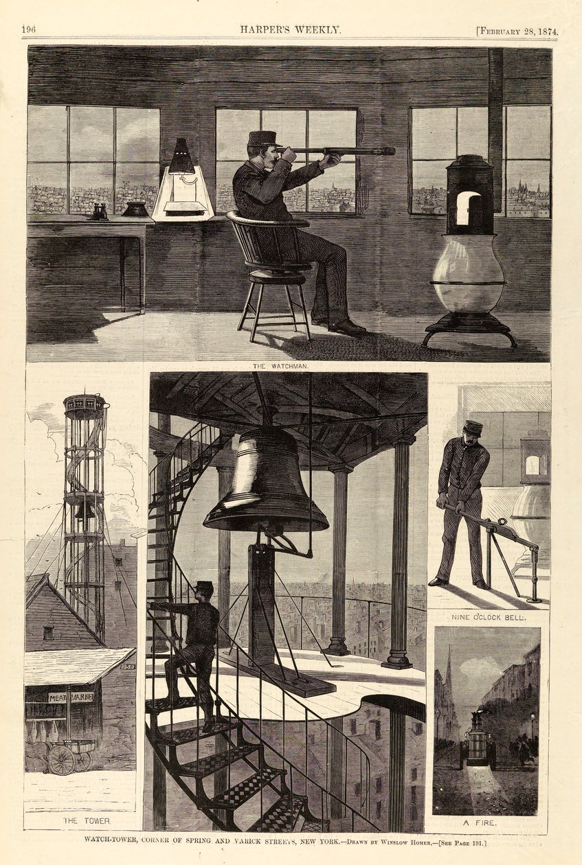 Watch-Tower, Corner of Spring and Varick Streets, New York, fra Harper