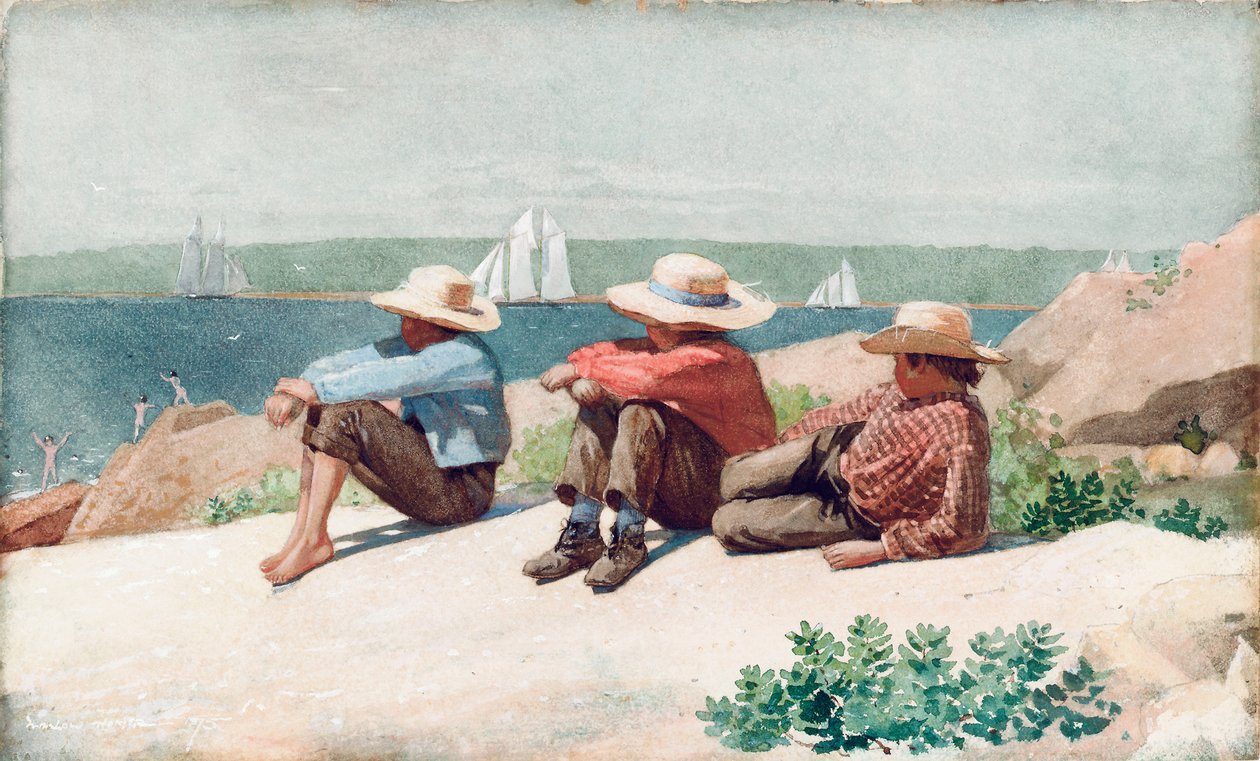 Watching Ships, Gloucester, 1875 af Winslow Homer