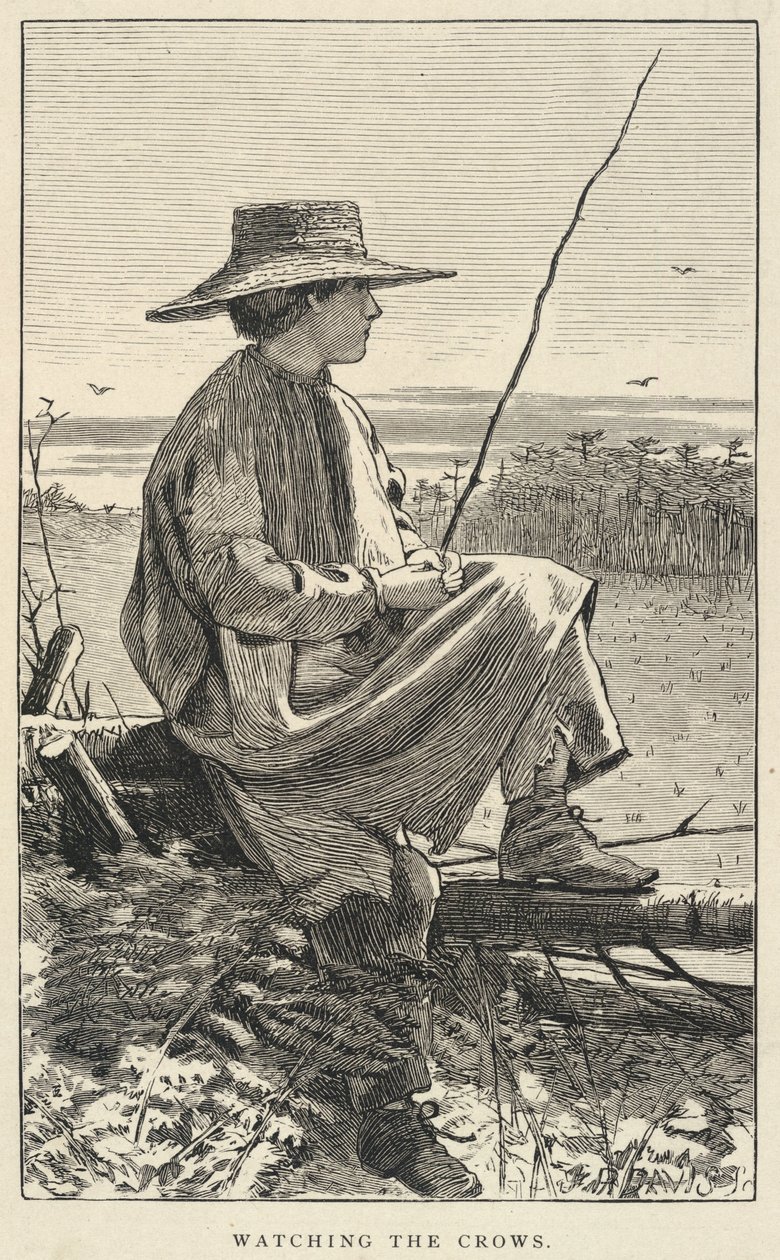 Watching The Crows, fra Our Young Folks, juni 1868 af Winslow Homer