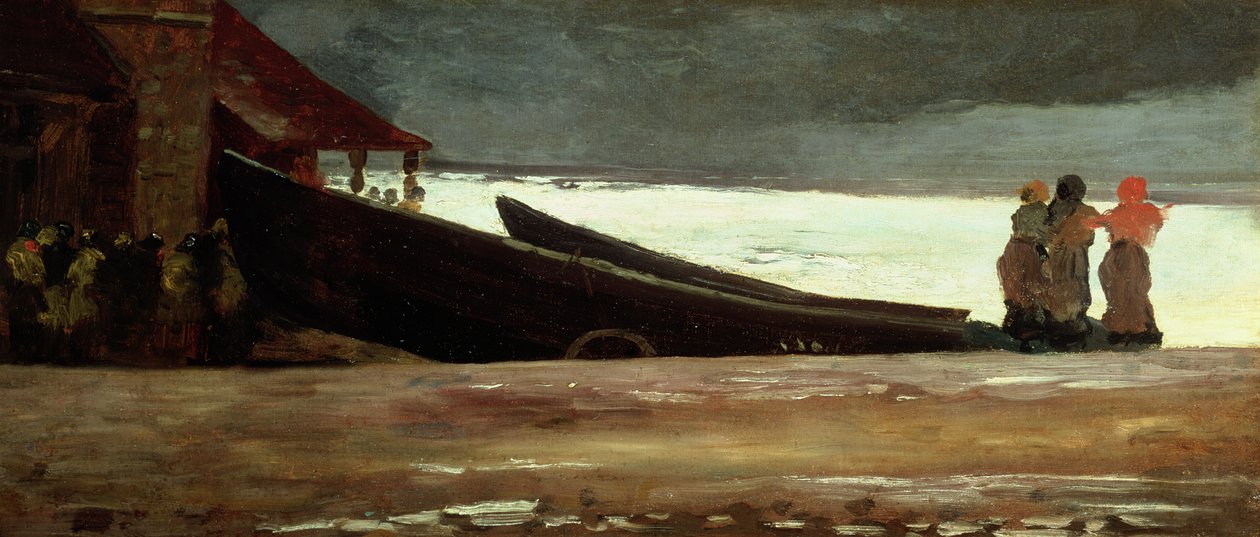 Ser en storm på den engelske kyst af Winslow Homer