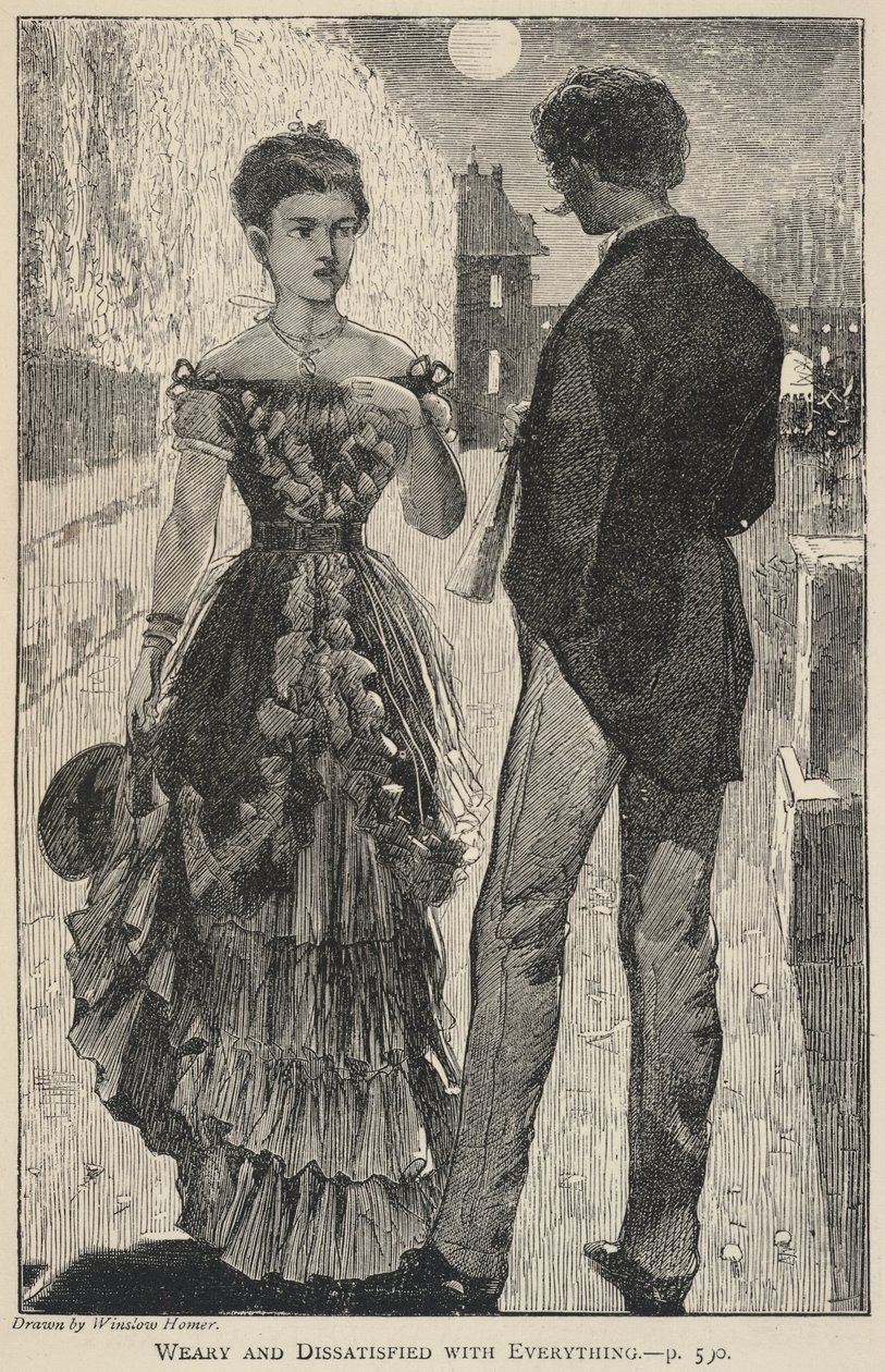 Træt og utilfreds med alt, fra The Galaxy, november 1869 af Winslow Homer