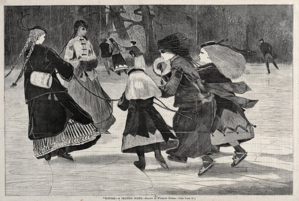 Vinter - en skøjtescene, 1868. af Winslow Homer
