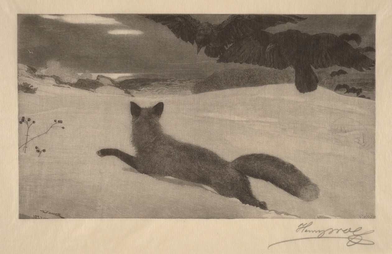 Vinter, rævejagten af Winslow Homer