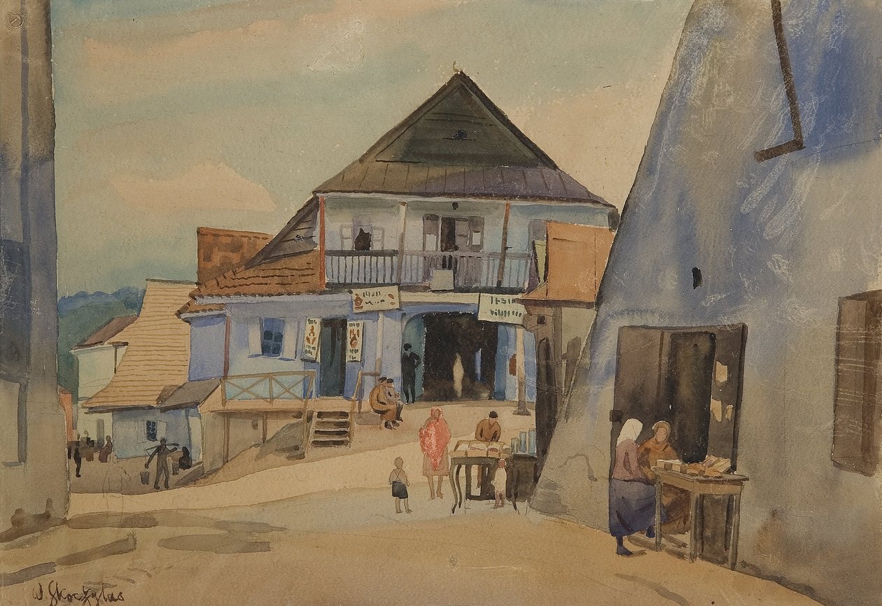 Markedspladsen i Kazimierz på Vistula af Wladyslaw Skoczylas