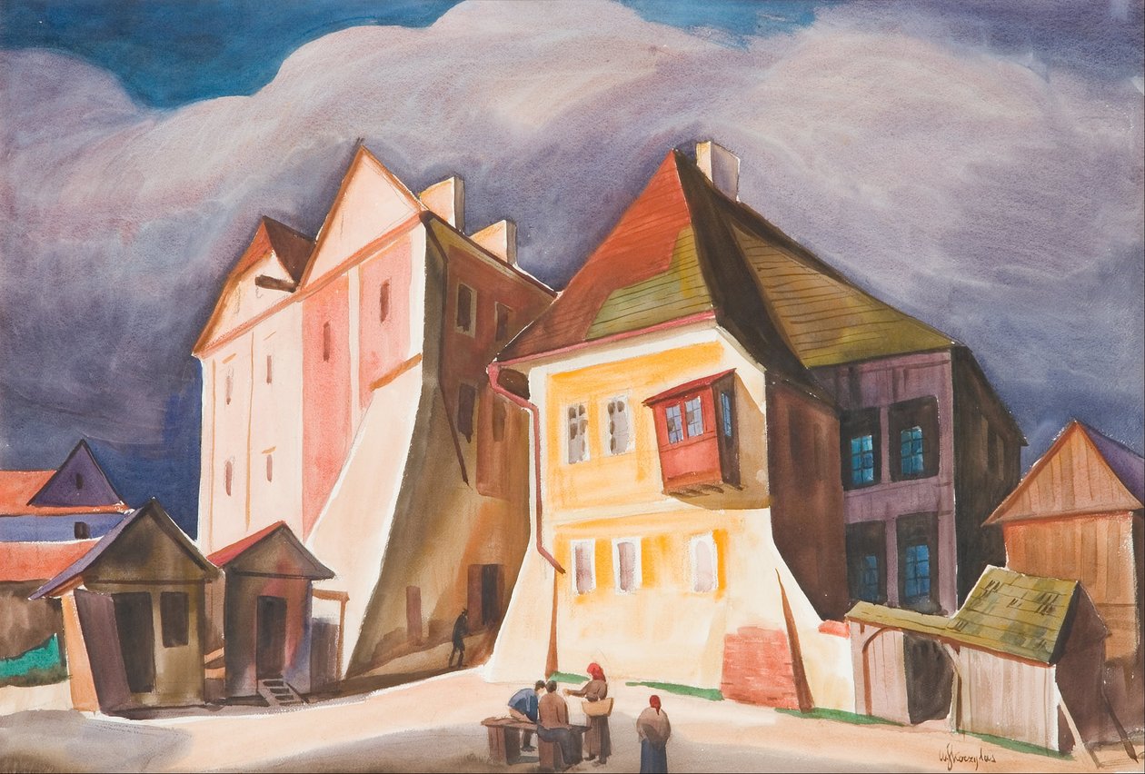 Udsigt over Kazimierz over floden Vistula af Wladyslaw Skoczylas