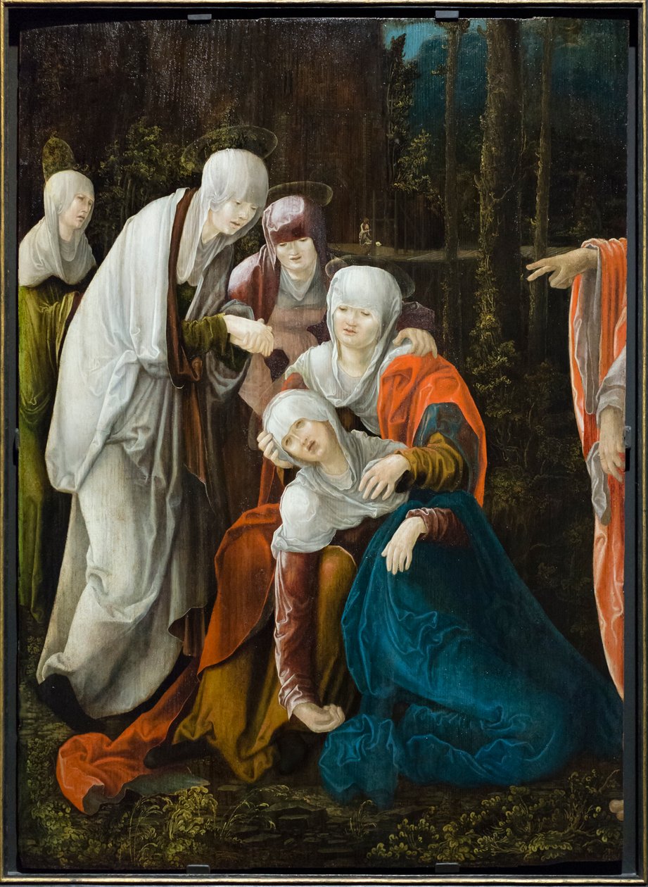 Kristus tager afsked med sin mor, ca. 1520 (olie på gran) af Wolf Huber