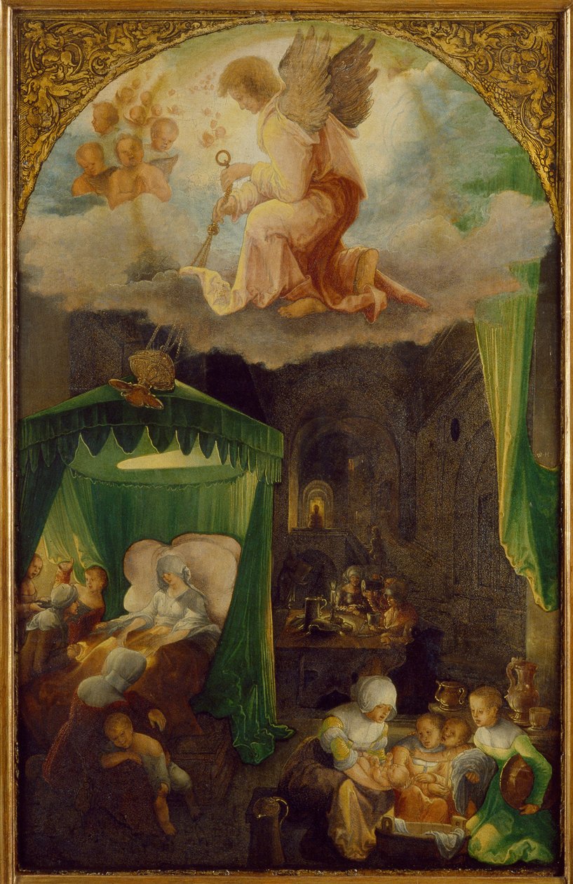 Jomfruens fødsel, ca 1521 af Wolf Huber