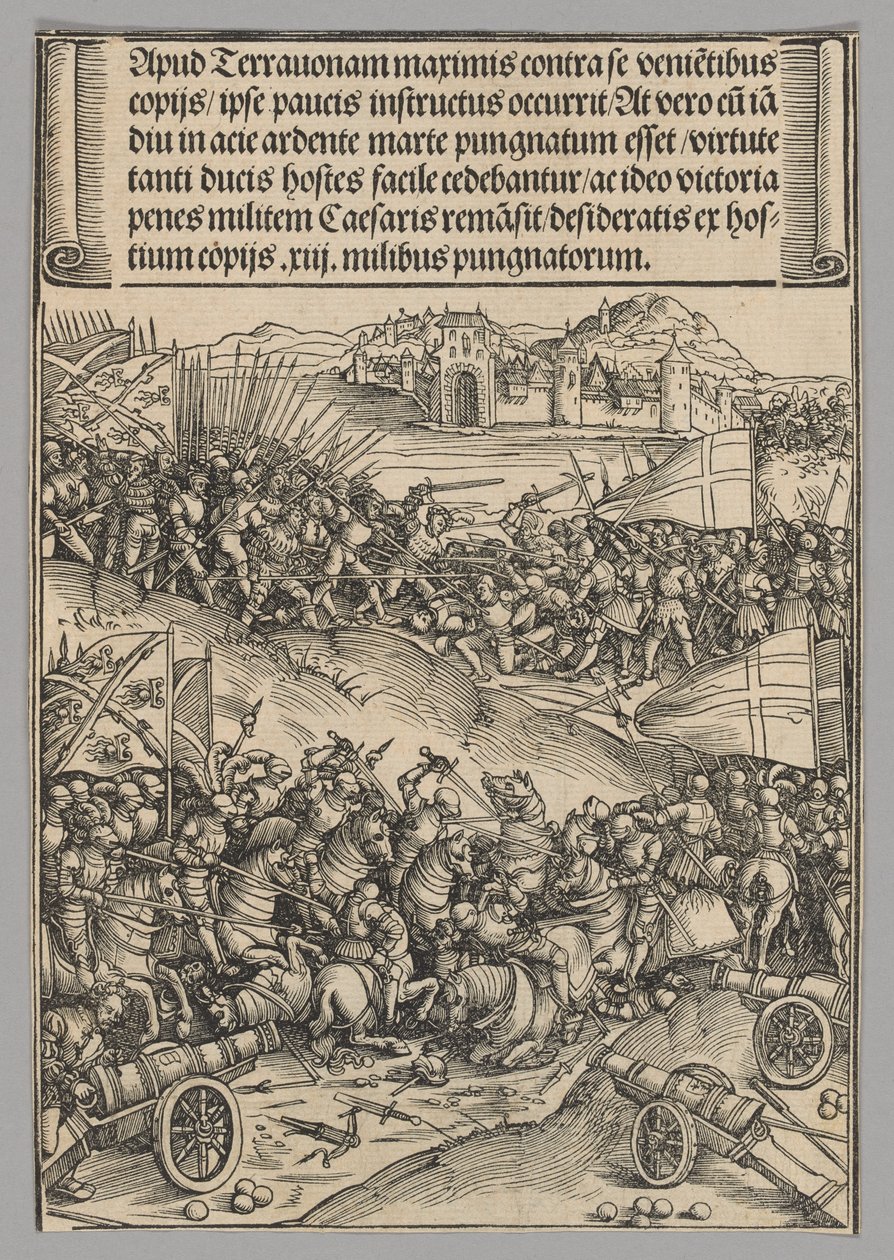 Slaget ved Guinegate, planche 4 fra Historiske scener fra kejser Maximilian I