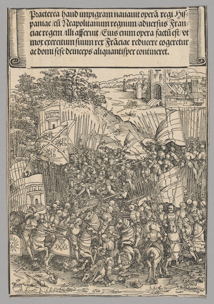 Erobringen af Napoli, plade 17 fra historiske scener fra kejser Maximilian I