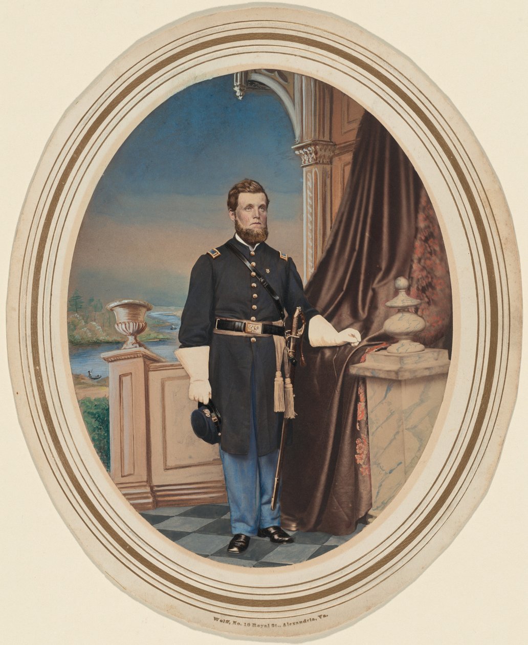 Portræt af en premierløjtnant i infanteriet, ca. 1863 (foto) af Wolff