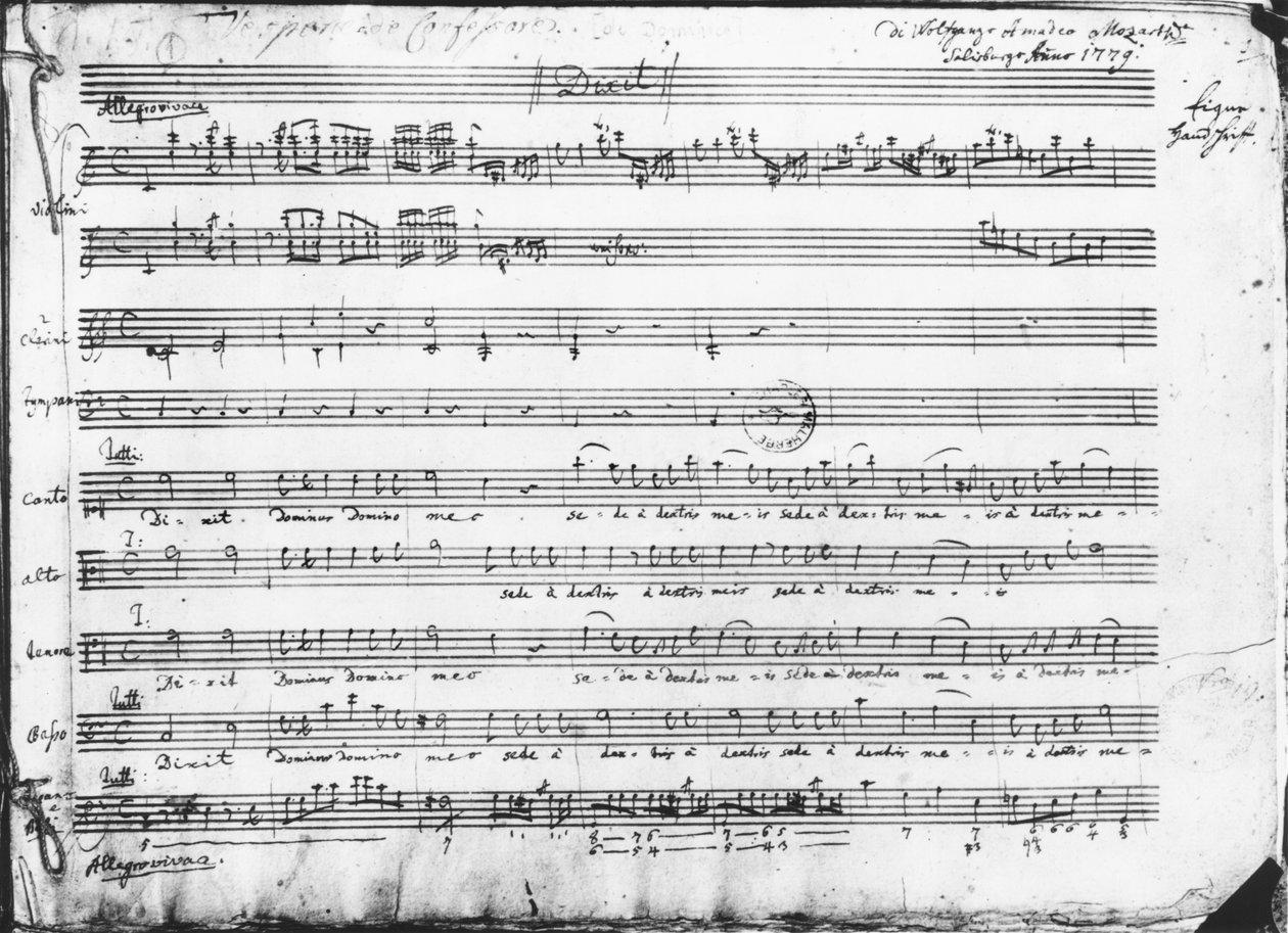 Søndagsvesper, 1779 af Wolfgang Amadeus Mozart