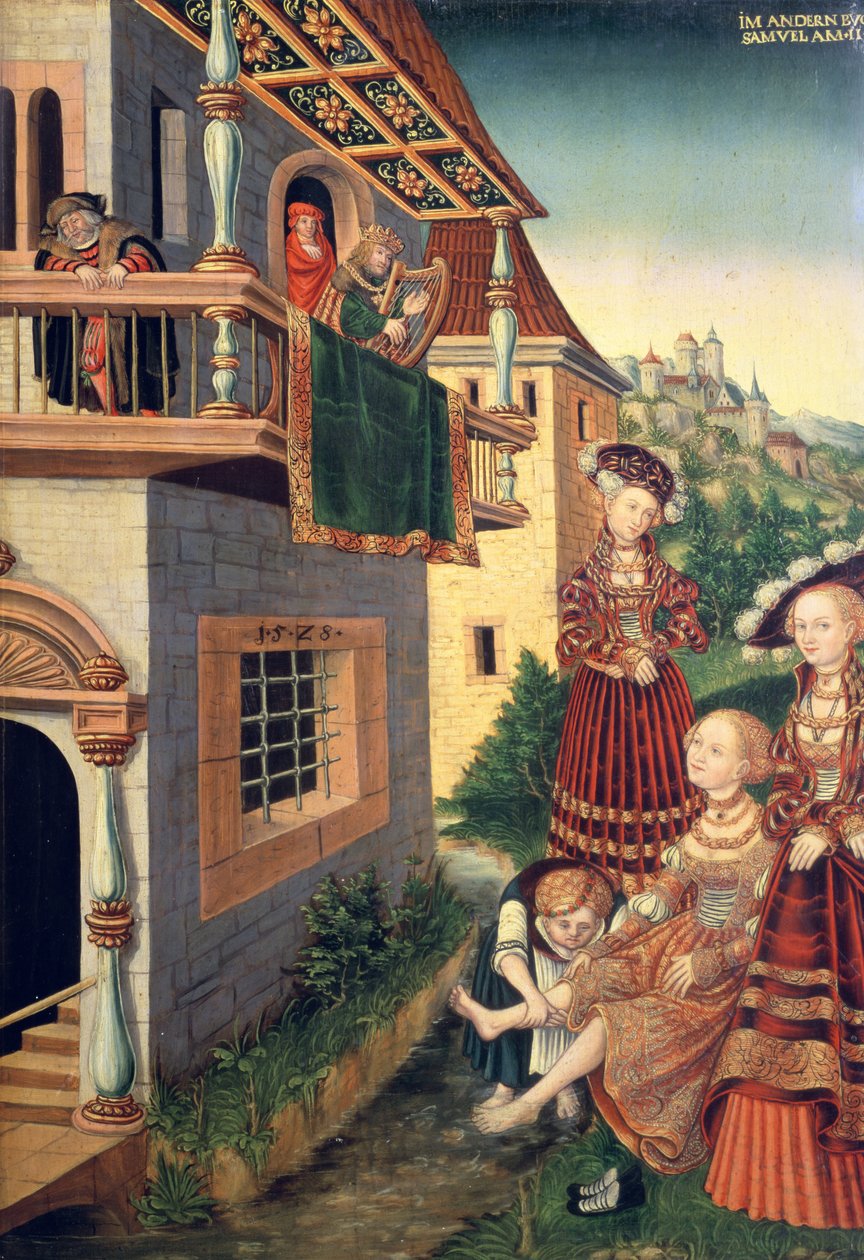 David og Batseba, 1528 (panel) af Wolfgang Krodel
