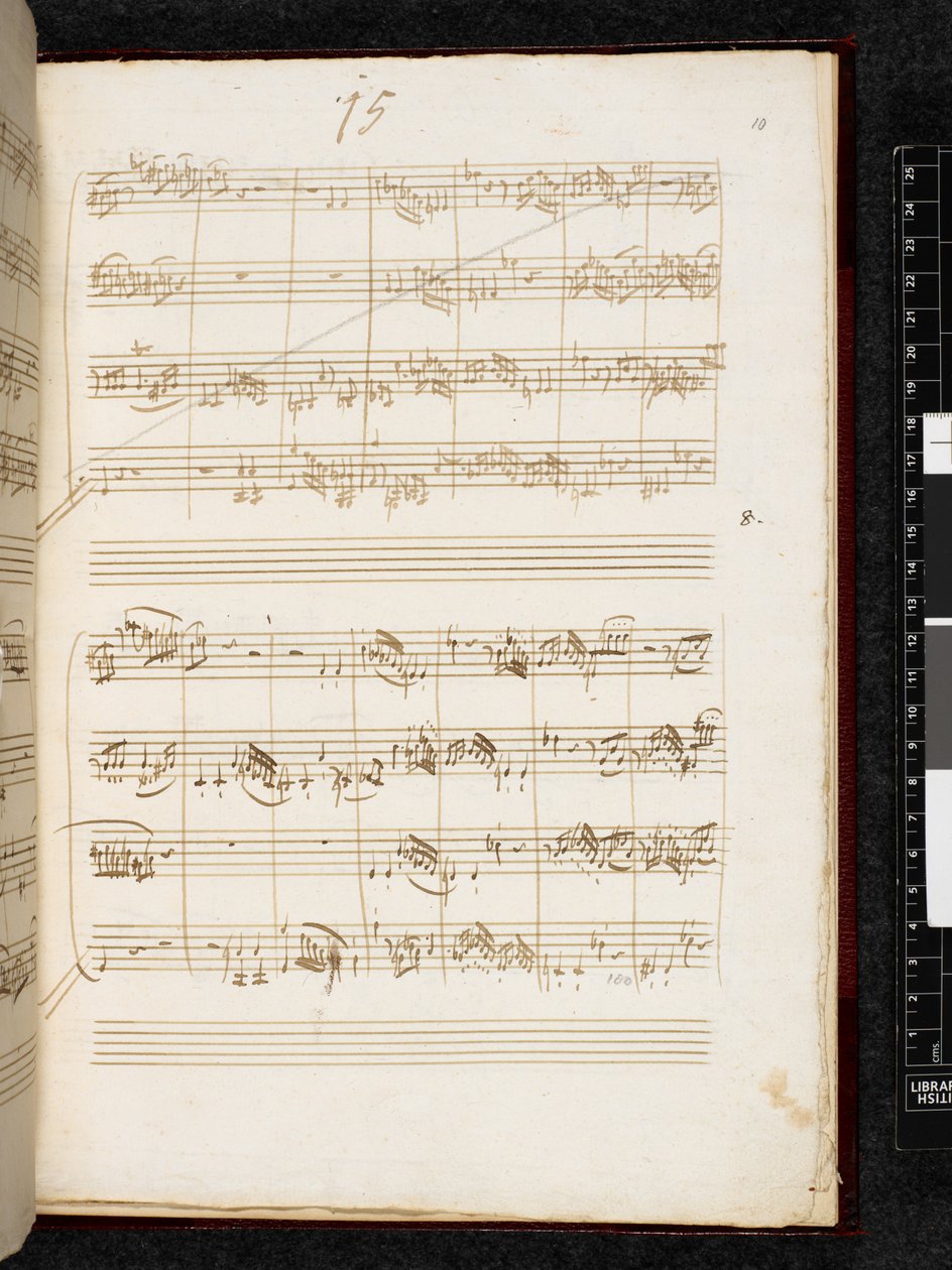 Adagio og fuga i c-mol, K. 546, Add. 28996, f.10r af Wolfgang Amadeus Mozart
