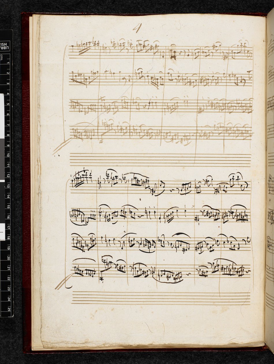 Adagio og fuga i c-mol, K. 546, Add. 28996, f.4v af Wolfgang Amadeus Mozart