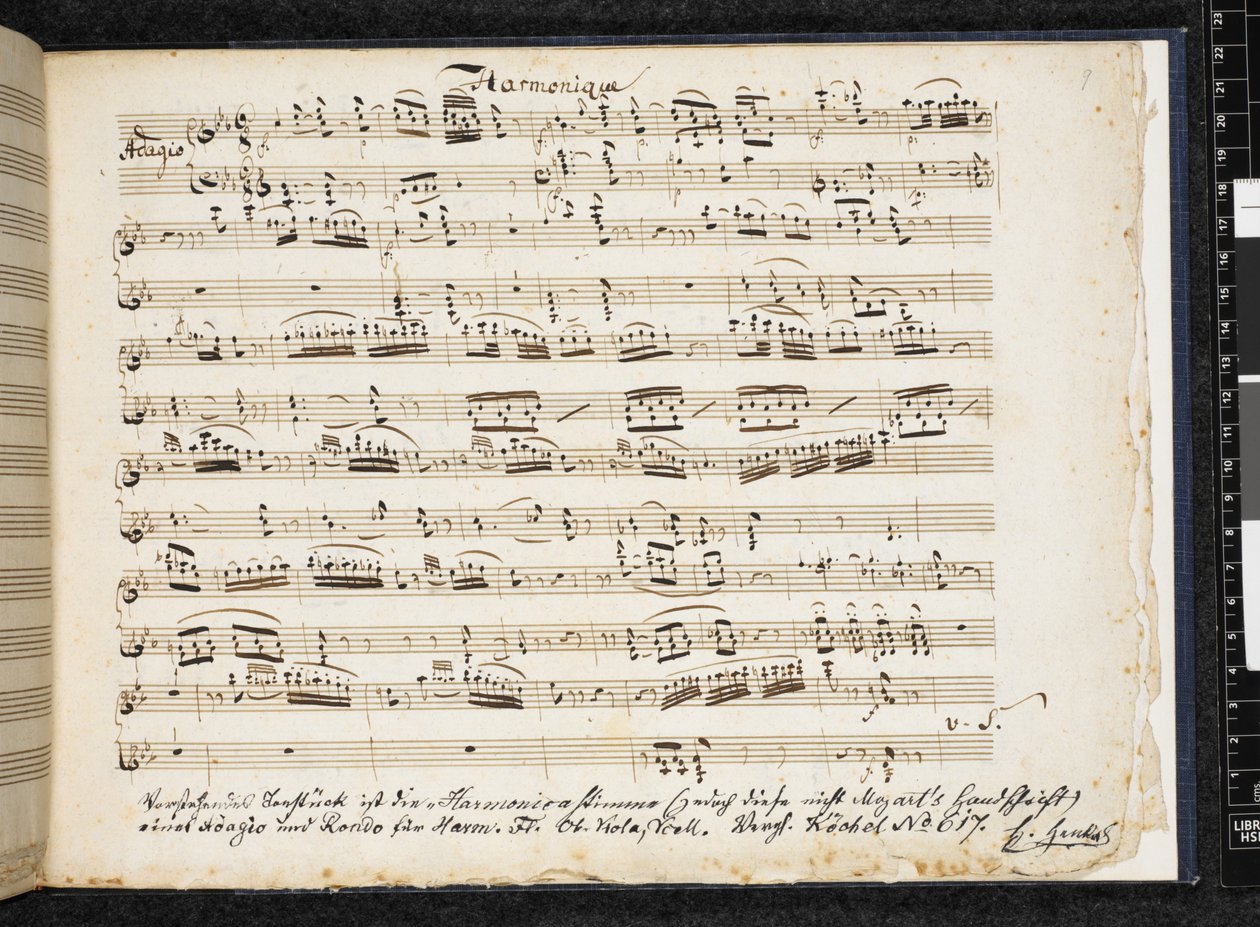 Adagio og Rondo i C -mindre/major til armonica, fløjte, obo, viola og cello af Wolfgang Amadeus Mozart