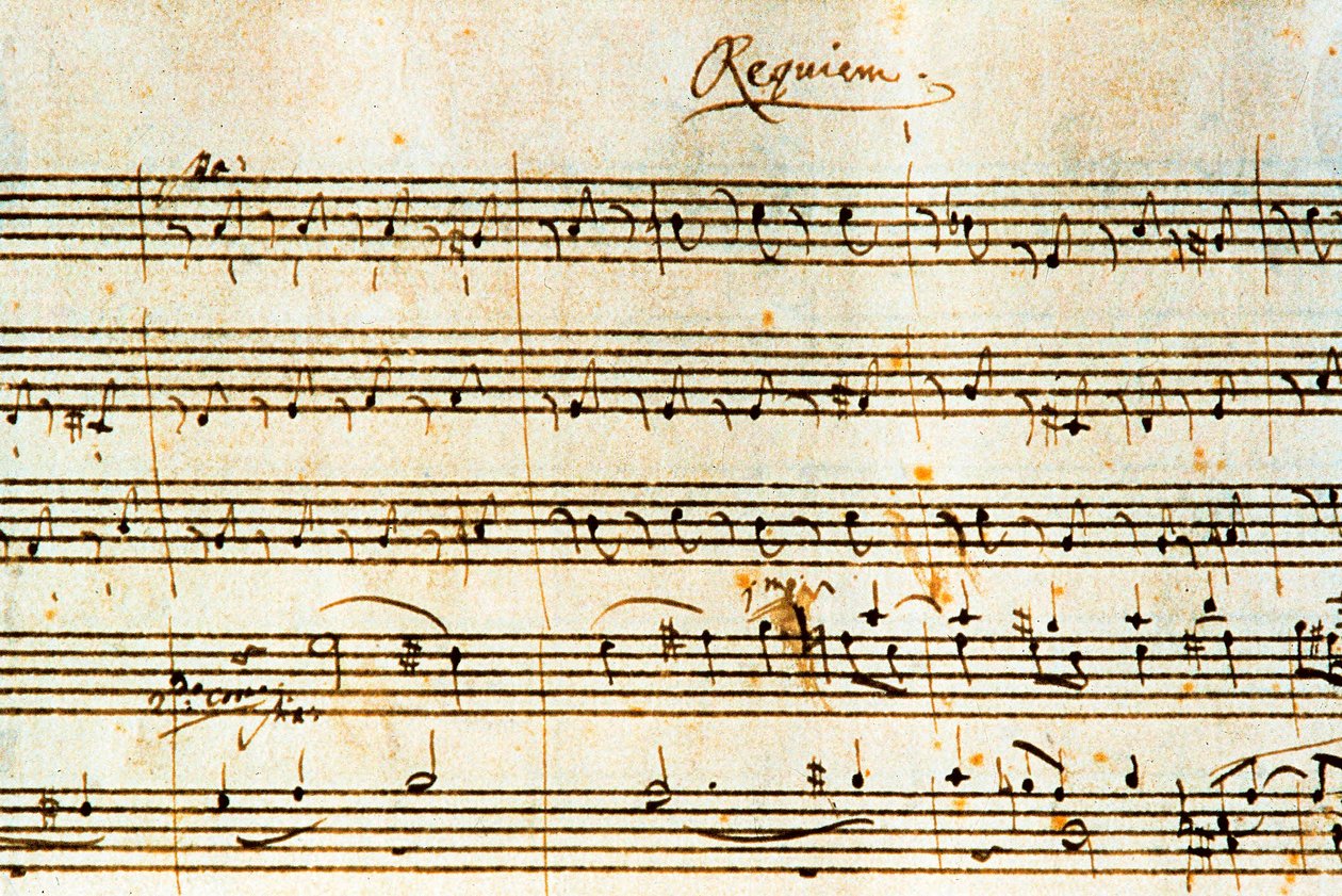Autografpartitur af Requiem, K. 626 af den østrigske komponist Wolfgang Amadeus Mozart (1756-1791) af Wolfgang Amadeus Mozart