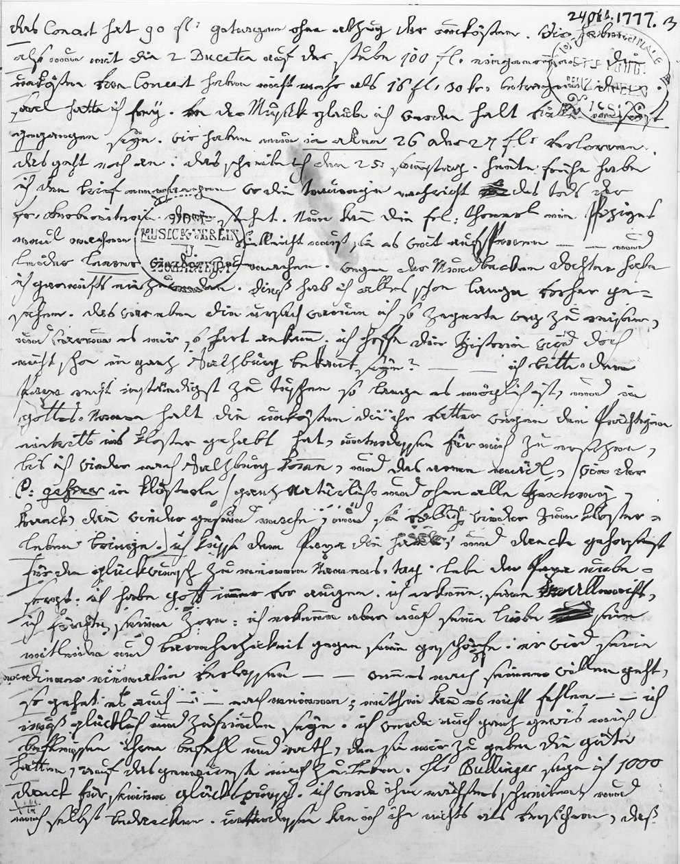 Brev fra W. A. ​​Mozart. 24. oktober 1777 af Wolfgang Amadeus Mozart