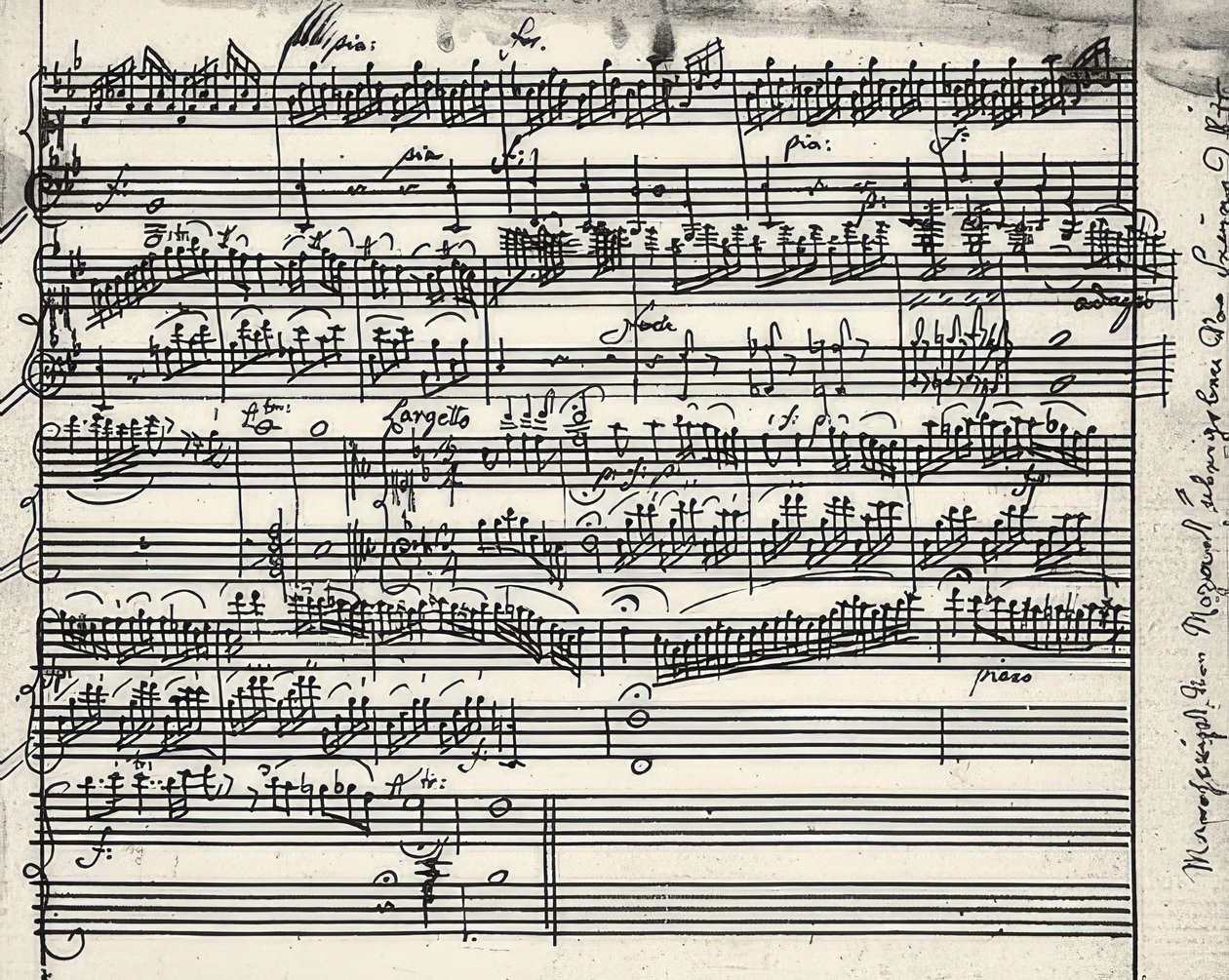 Musik autograf af Wolfgang Amadeus Mozart