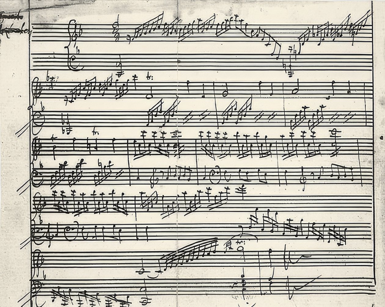 Musik autograf af Wolfgang Amadeus Mozart
