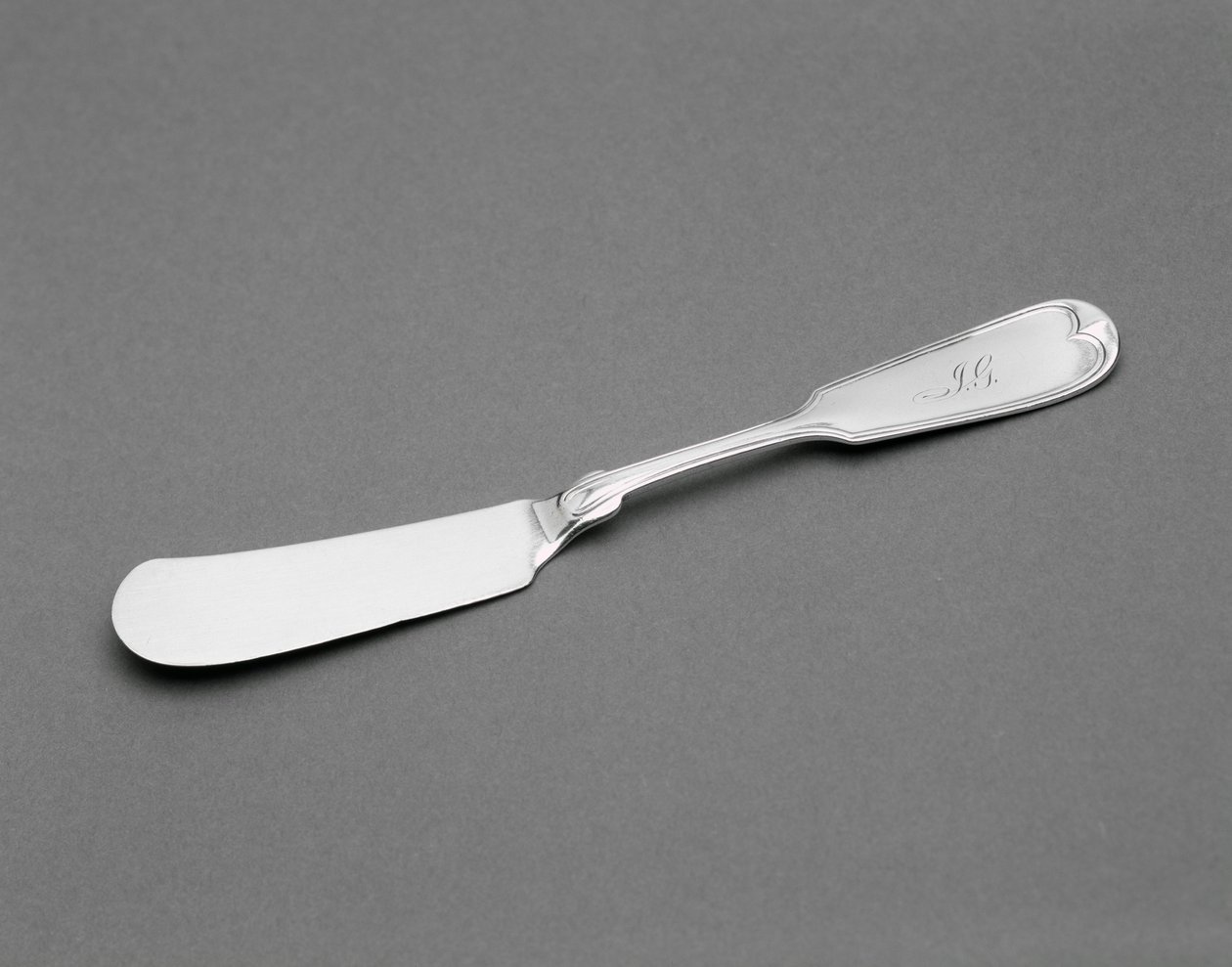 smørkniv, ca. 1845-1864 (sølv) af Wood and Hughes