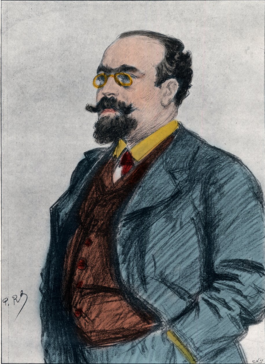 Portræt af Lazare Bernard (Bernard Lazare) (1865-1903) fransk jødisk litteraturkritiker, politisk journalist, polemiker og anarkist. af Woodbine K. Hinchliff