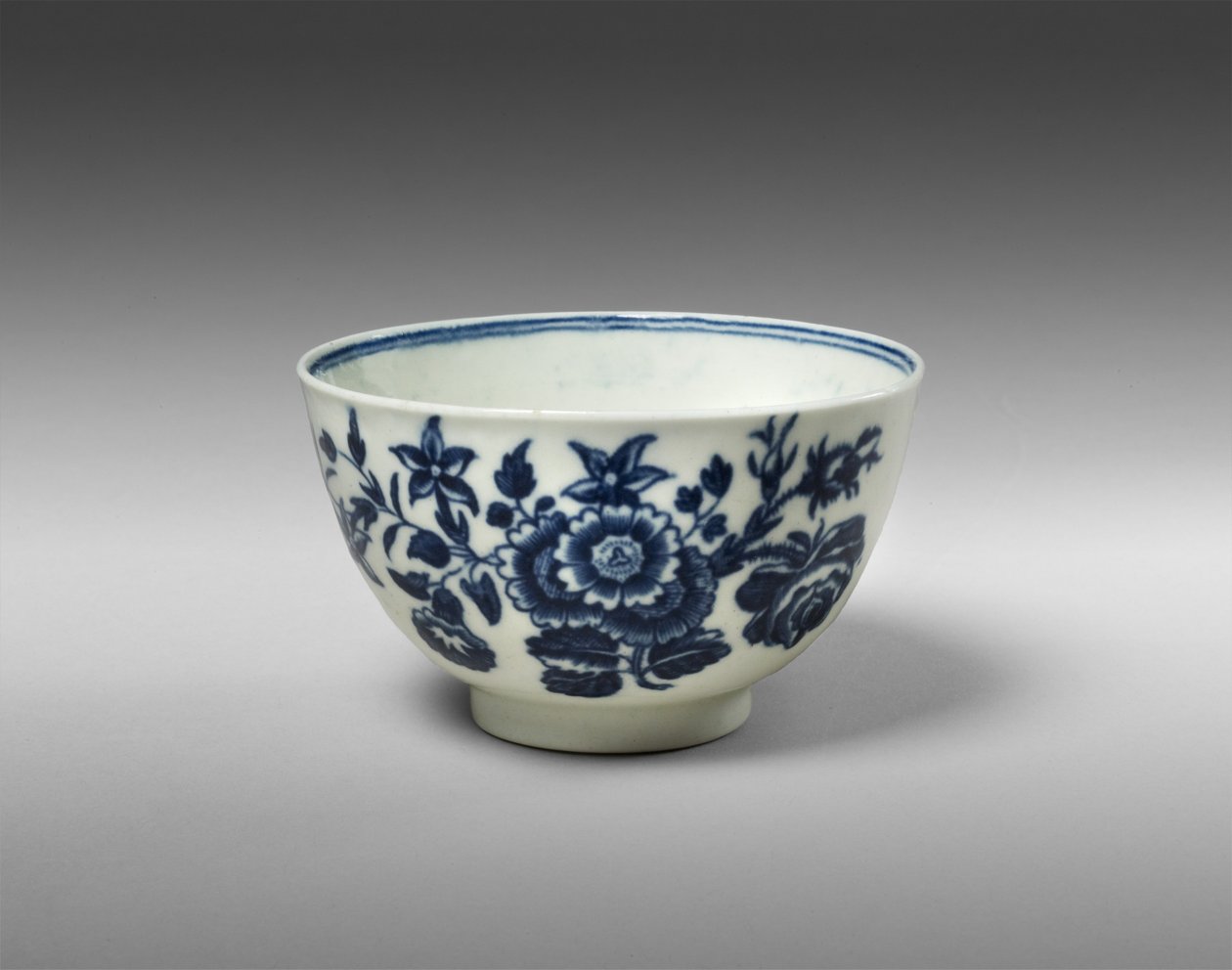 teskål, ca. 1770-1783 (soft-paste porcelæn med transfer print) af Worcester Porcelain Manufactory