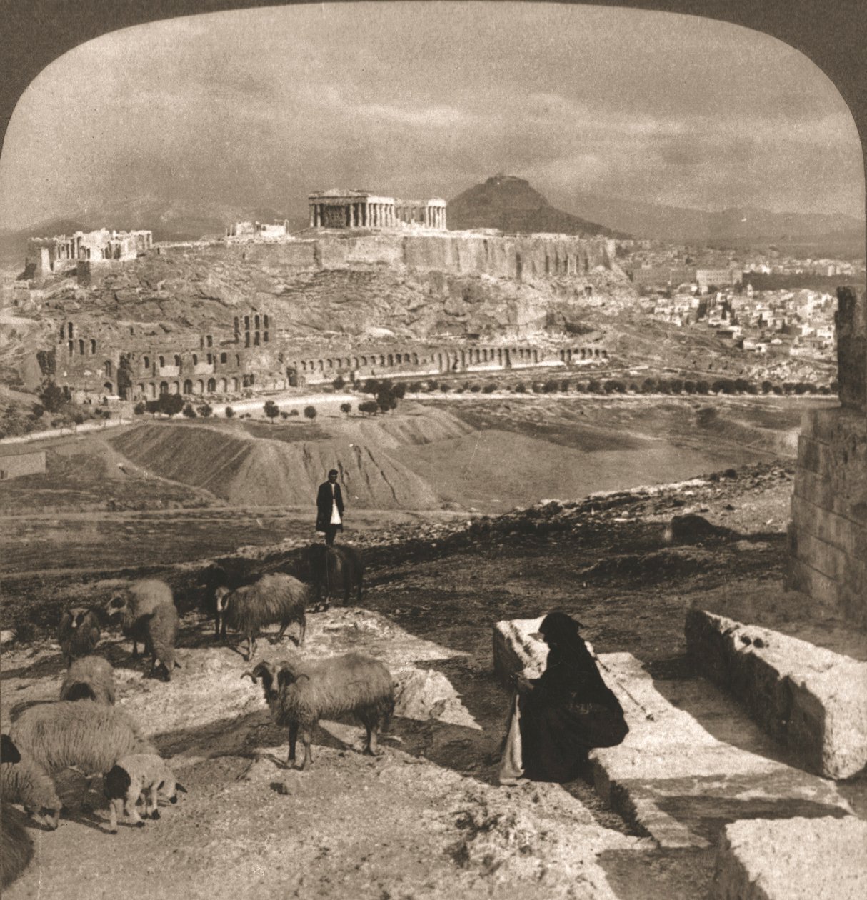 Akropolis, Athen, Grækenland, 1902. af Works and Sun Sculpture Studios