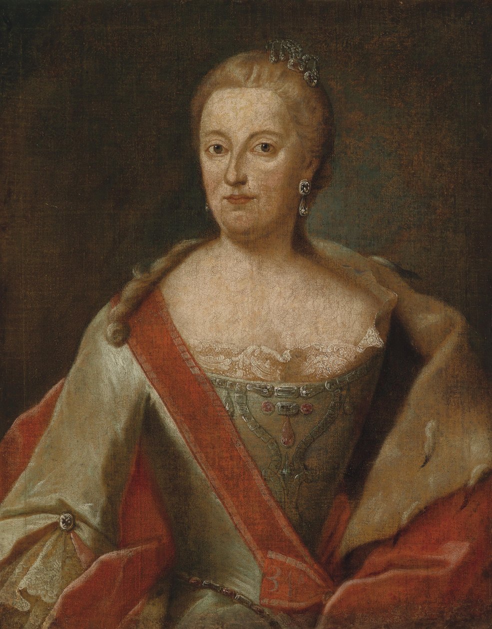 Maria Anna af Sachsen (1728-1797) af Workshop of Georg Desmarées