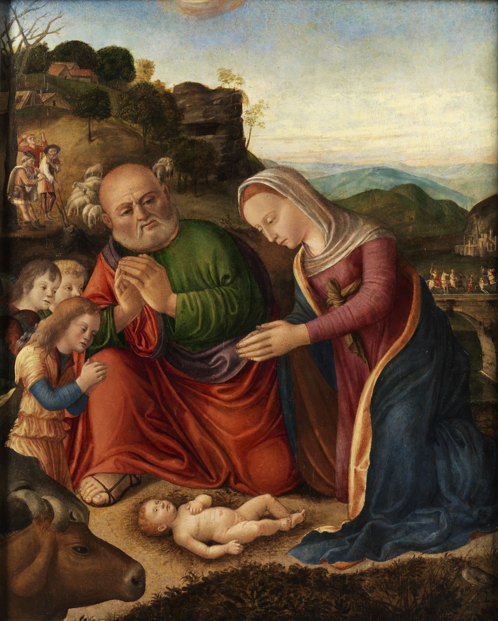 Tilbedelse af barnet af Giovanni Bellini
