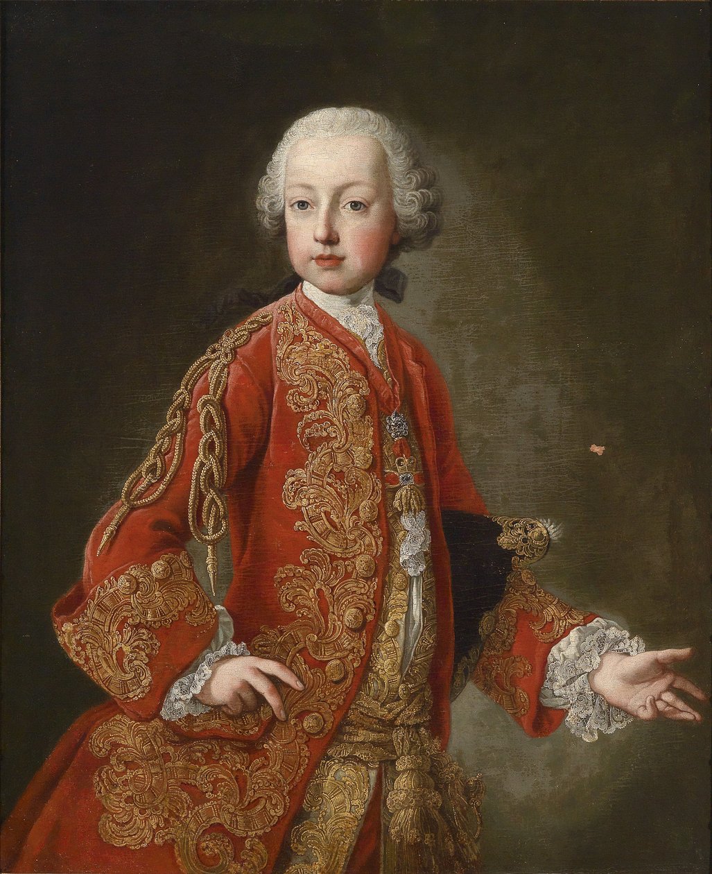 Portræt af kejser Joseph II (1741-1790) som ung ærkehertug af Workshop of Martin van Meytens