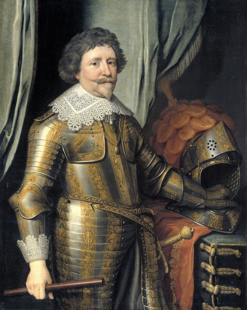 Portræt af Frederick Henry, prins af Orange. af Workshop of Michiel van Mierevelt
