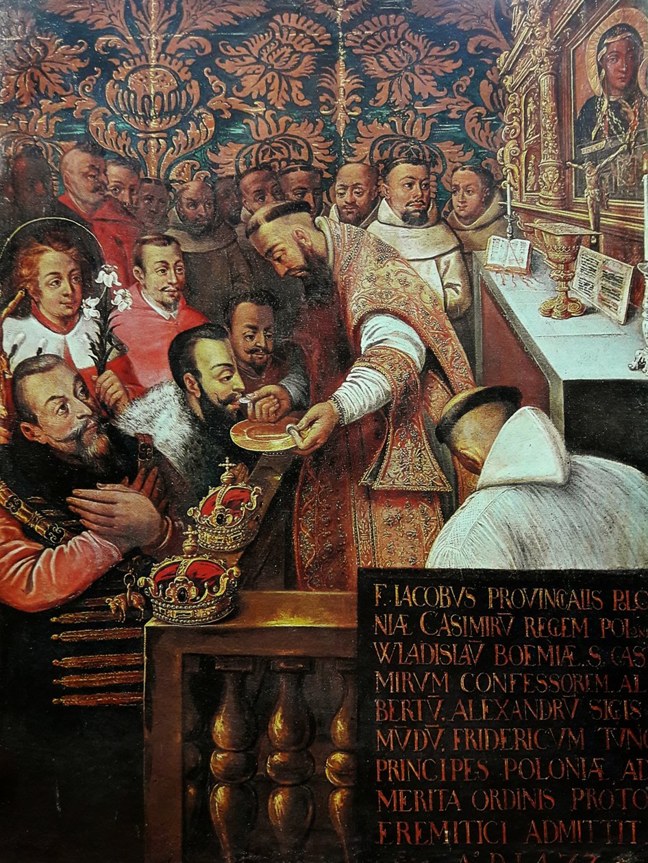 Kommunion af Jagiellons ved Jasna Góra i 1477 (Casimir IV Jagiellon med sine sønner optaget i Jasna Góra Confraternity) af Workshop of Tommaso Dolabella