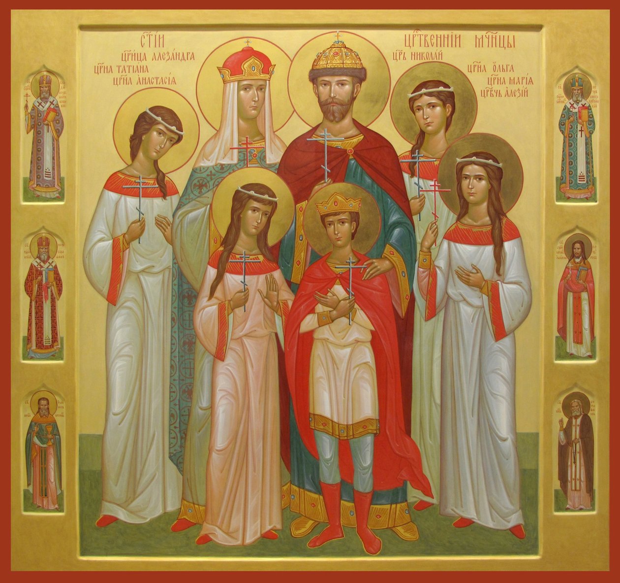 The Murdered Family of Tsar Nicholas II (tempera på træ) af Workshop of the Trinity Lavra of St. Sergius