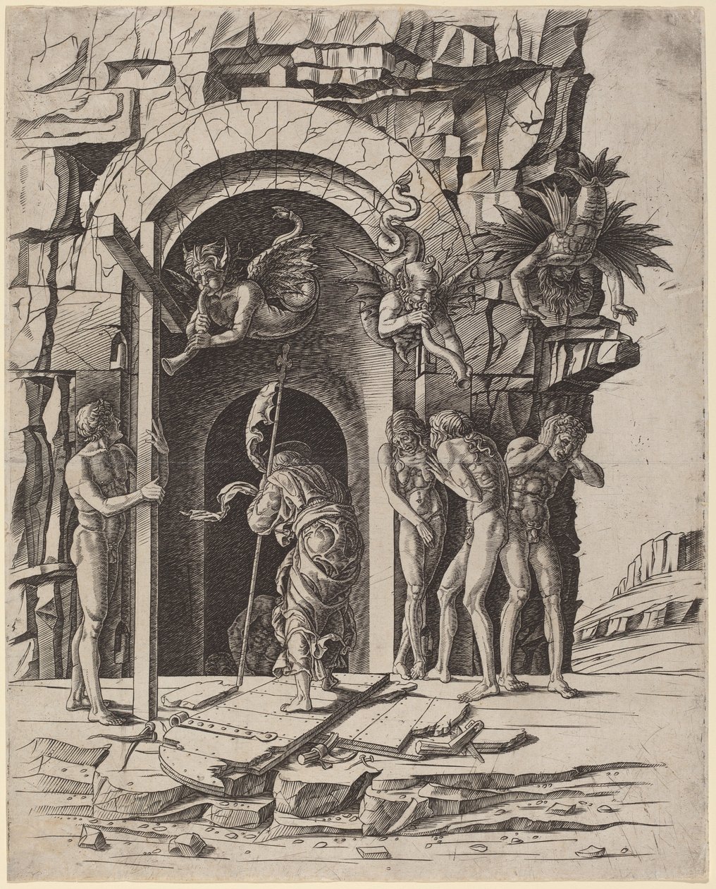 Nedstigning i Limbo af Workshop of Andrea Mantegna