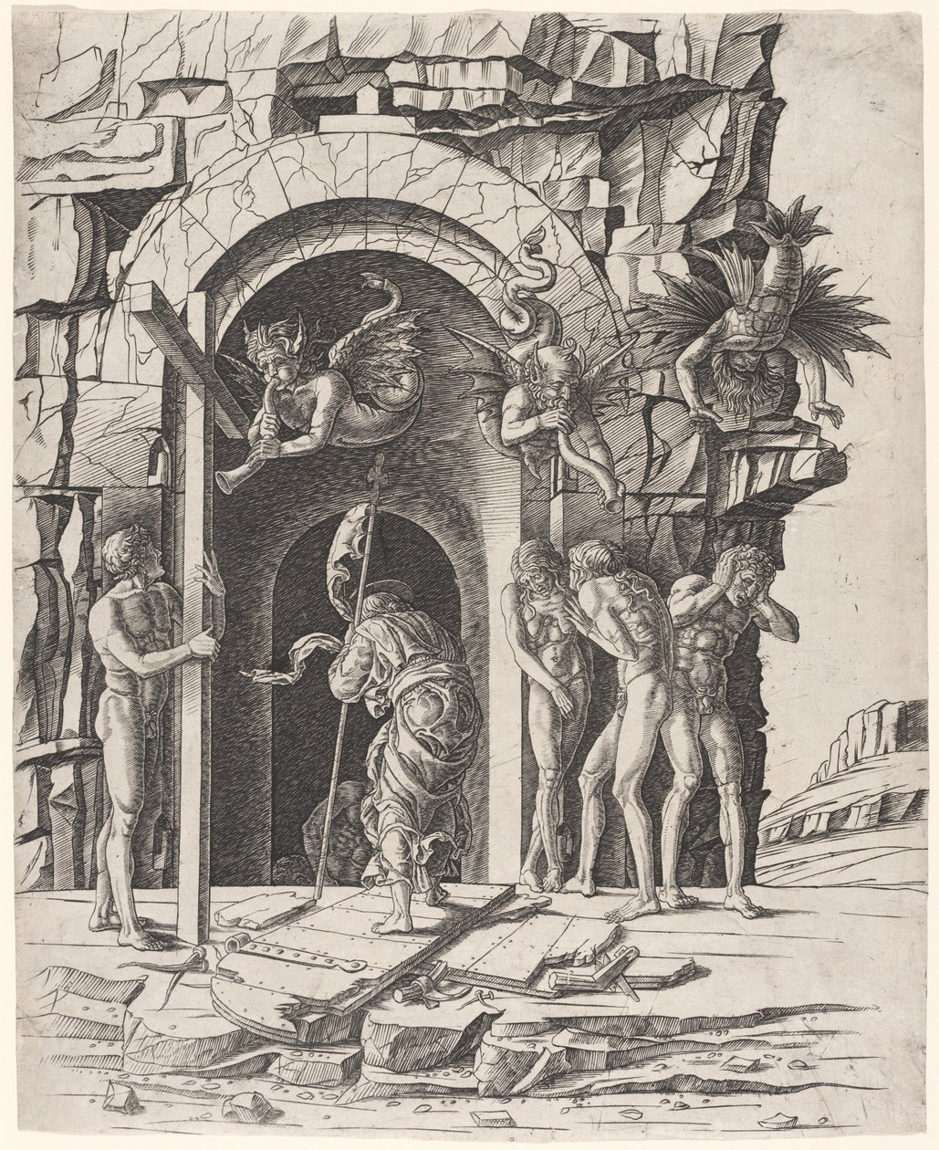 Nedstigning i Limbo af Workshop of Andrea Mantegna