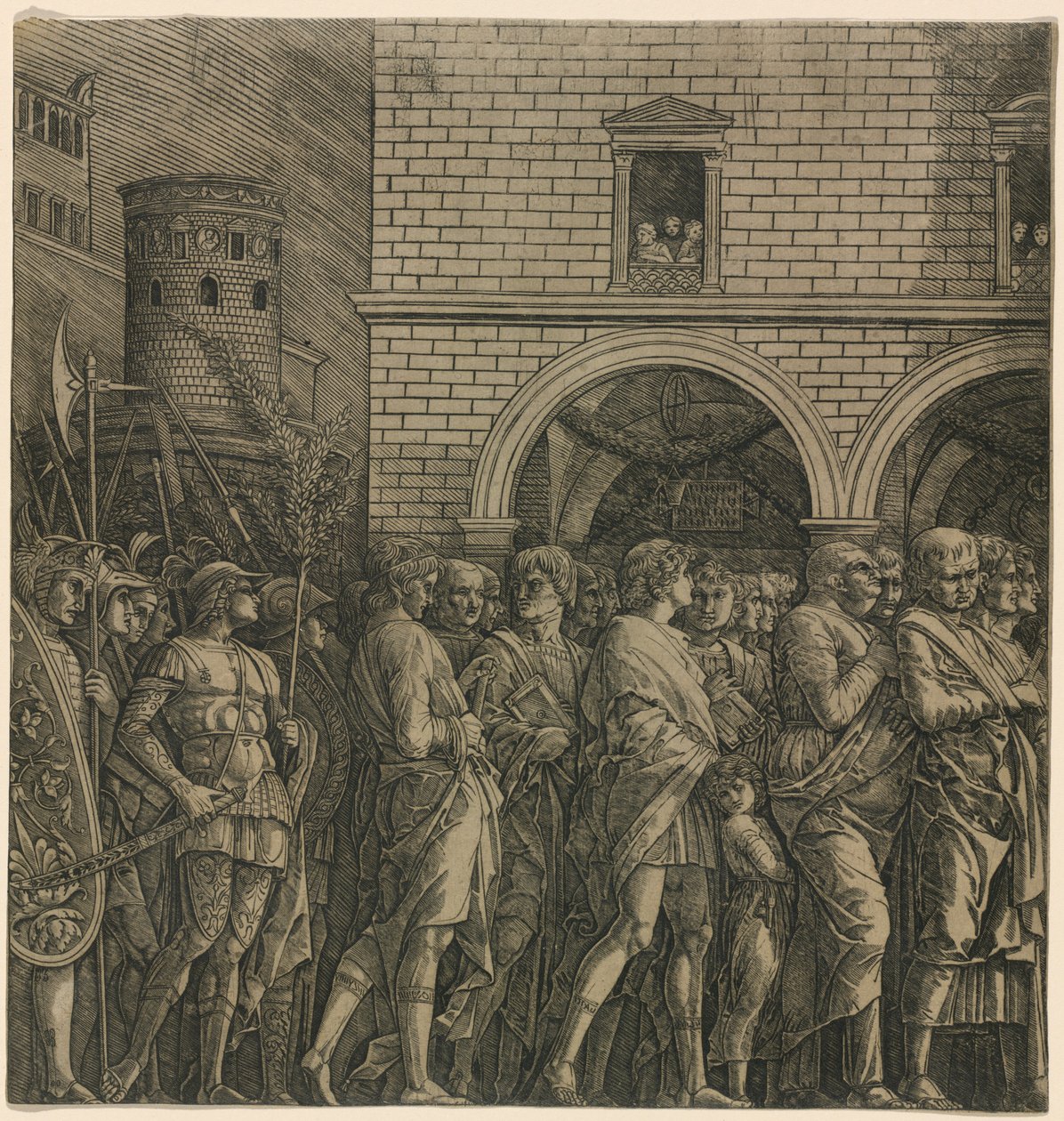 Cæsars triumf: Senatorerne af Workshop of Andrea Mantegna